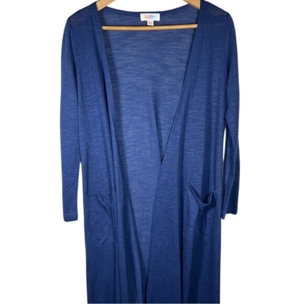 LULARoe Women's Blue‎ Long Cardigan Size XS
